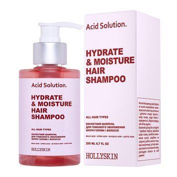 Кислотний шампунь для глибокого зволоження шкіри голови і волосся HOLLYSKIN Acid Solution. 200мл 00102 фото