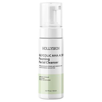 Очищувальна пінка для вмивання HOLLYSKIN Glycolic AHA Acid Foaming Facial Cleanser 150мл 00063 фото